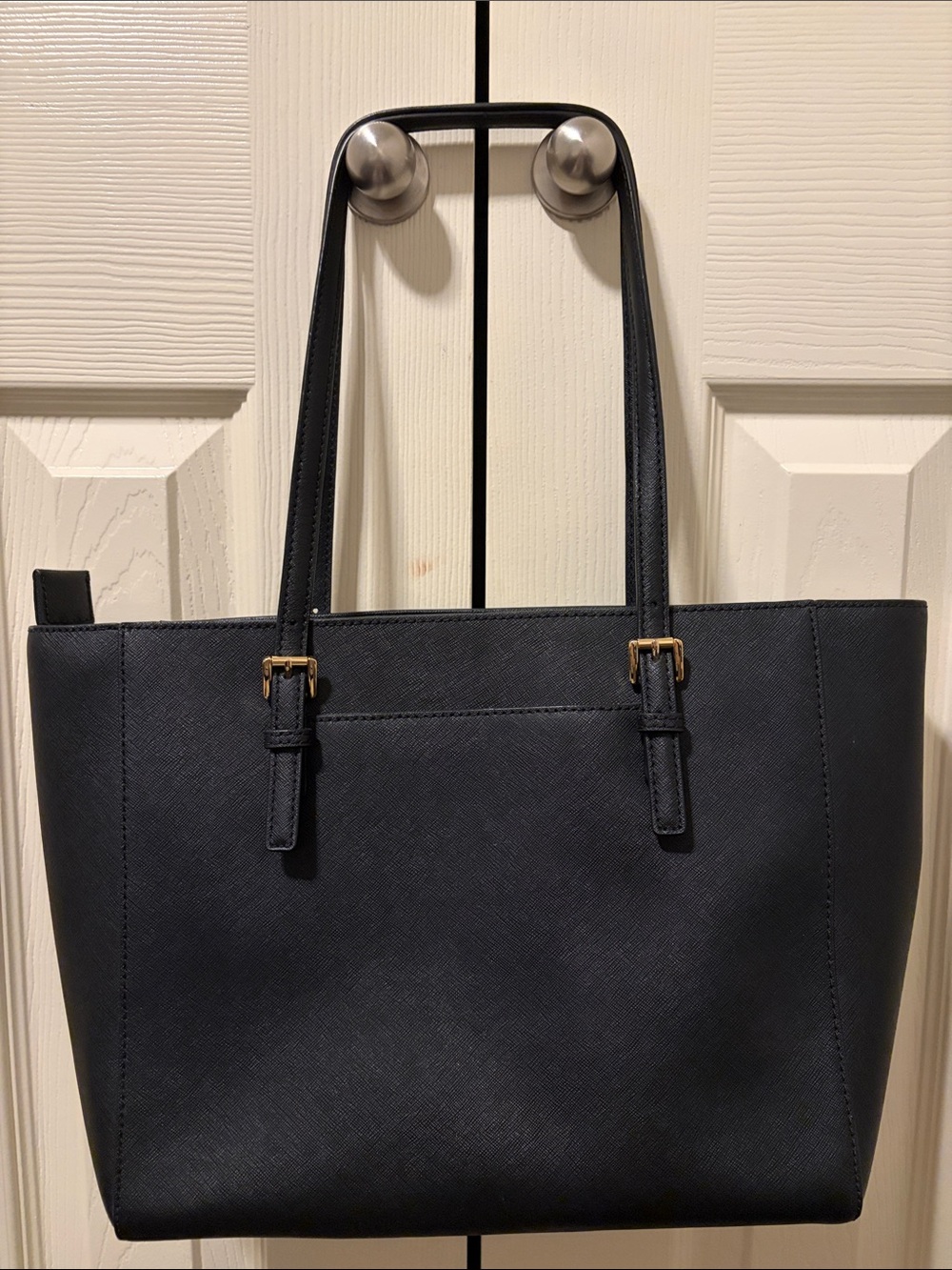 Michael Kors Black Leather Tote with Gold Hardware - Picture 2 of 4